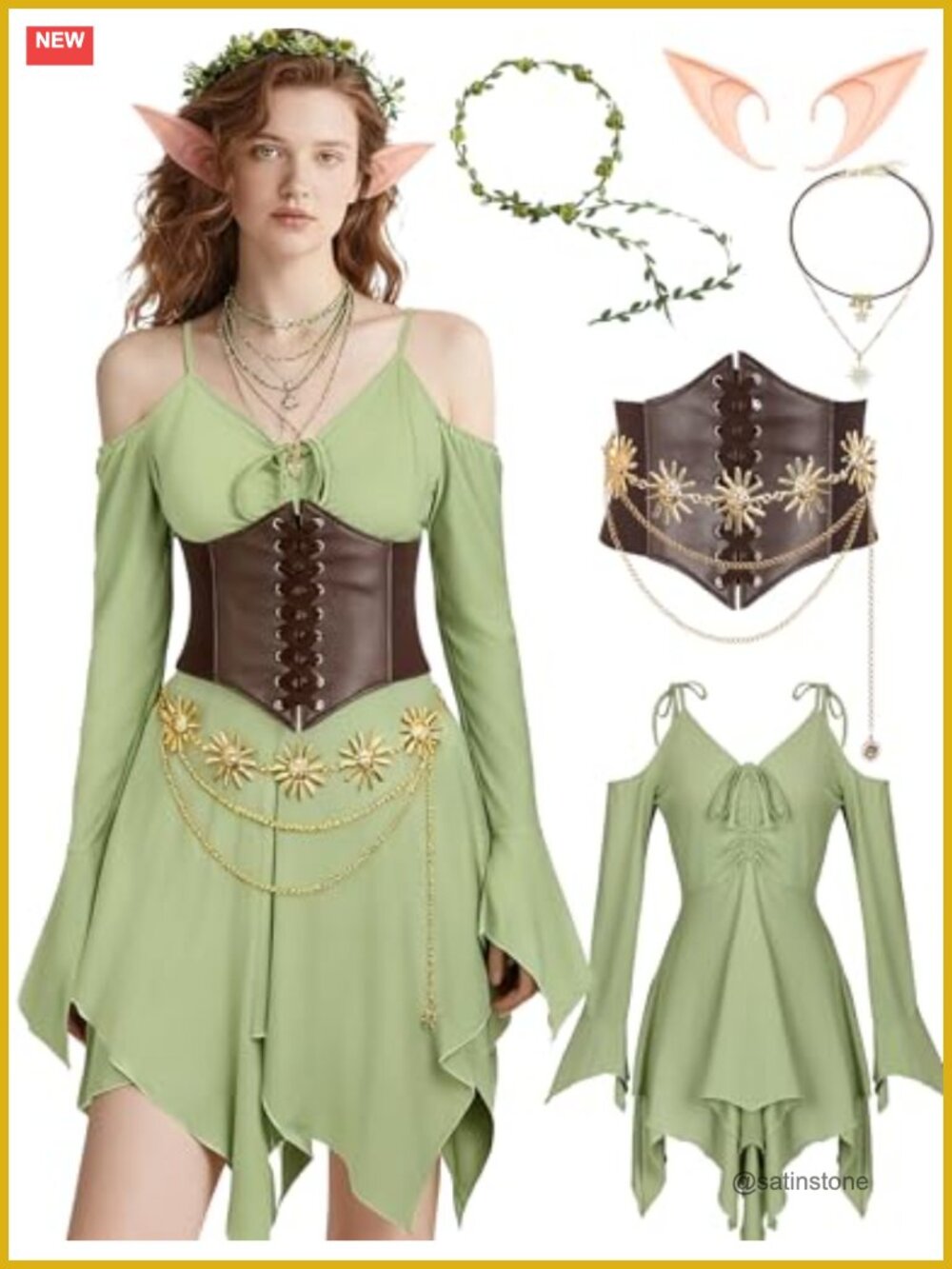 Handkerchief Fairy Dress Costume Set with Accessories